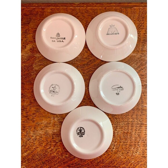 5X Set Homer Laughlin USA Green Field Condiment/Dipping Bowls VTG Caribe Mcnicol - Picture 3 of 10